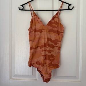 NWT XS MAI Terracotta Camo One Piece Bodysuit